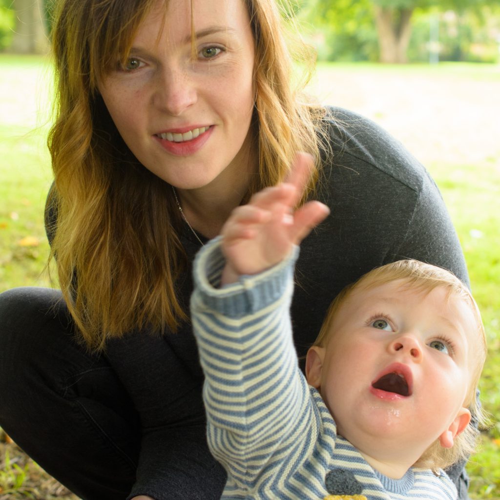 Jonah reaching up with Mummy