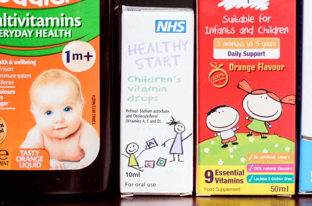 Healthy Start Children’s Vitamin Drops - a free choice for our toddler