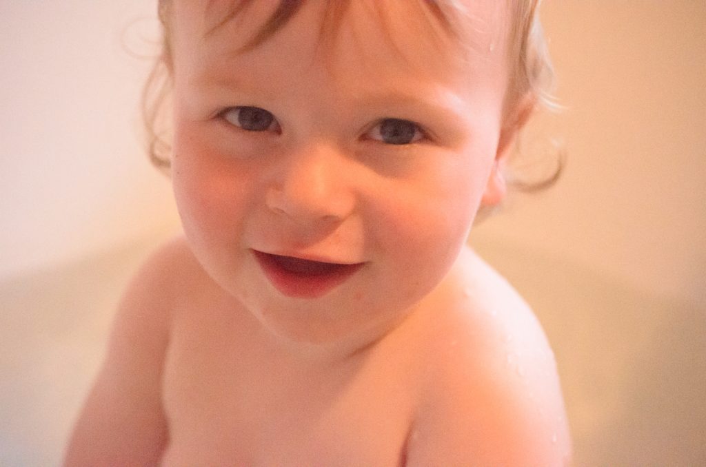 Jonah enjoying his Weleda Baby Calendula Bath