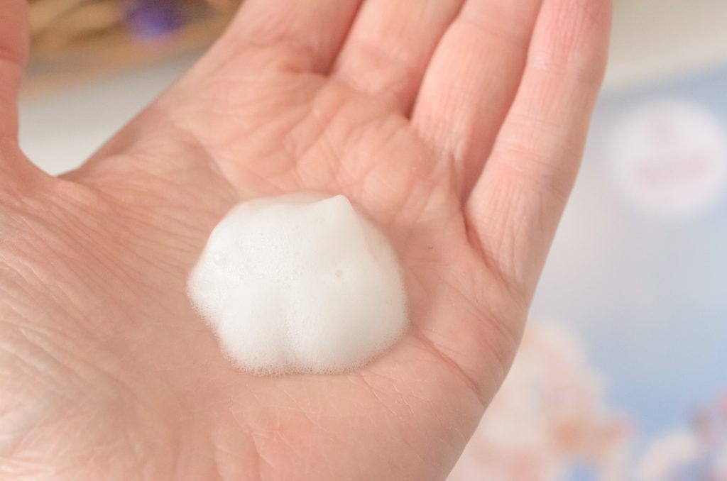 Weleda Gentle Cleansing Foam in my hand