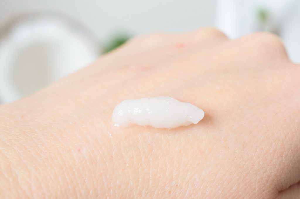 Copura Coconut and Aloe Toothpaste on my hand