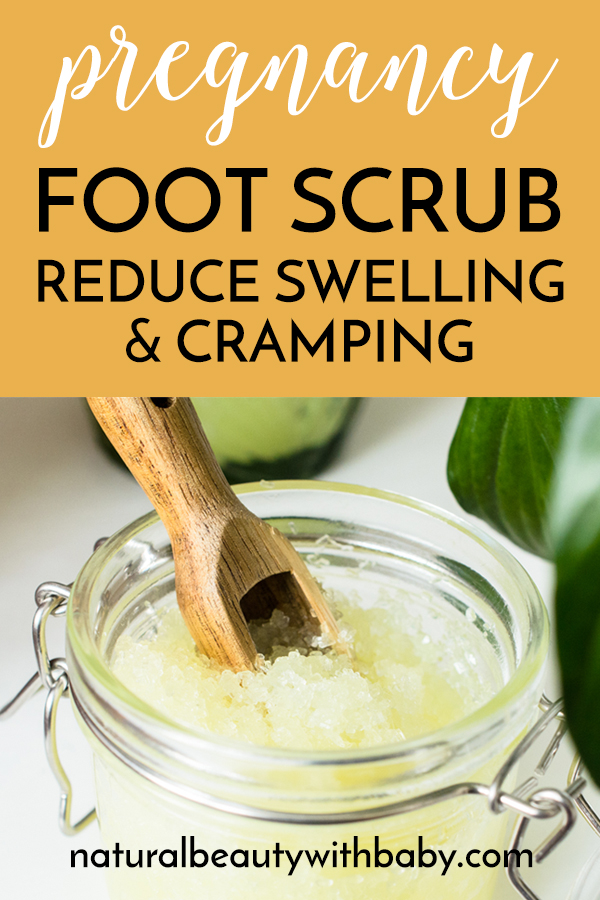 My DIY pregnancy foot scrub will help soften your feet while helping to reduce cramping and swelling in the feet, a common pregnancy side effect.