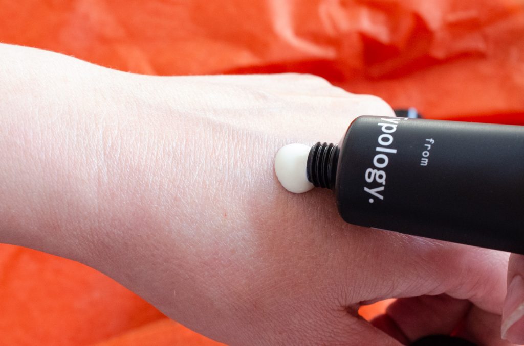 The texture of the sunscreen