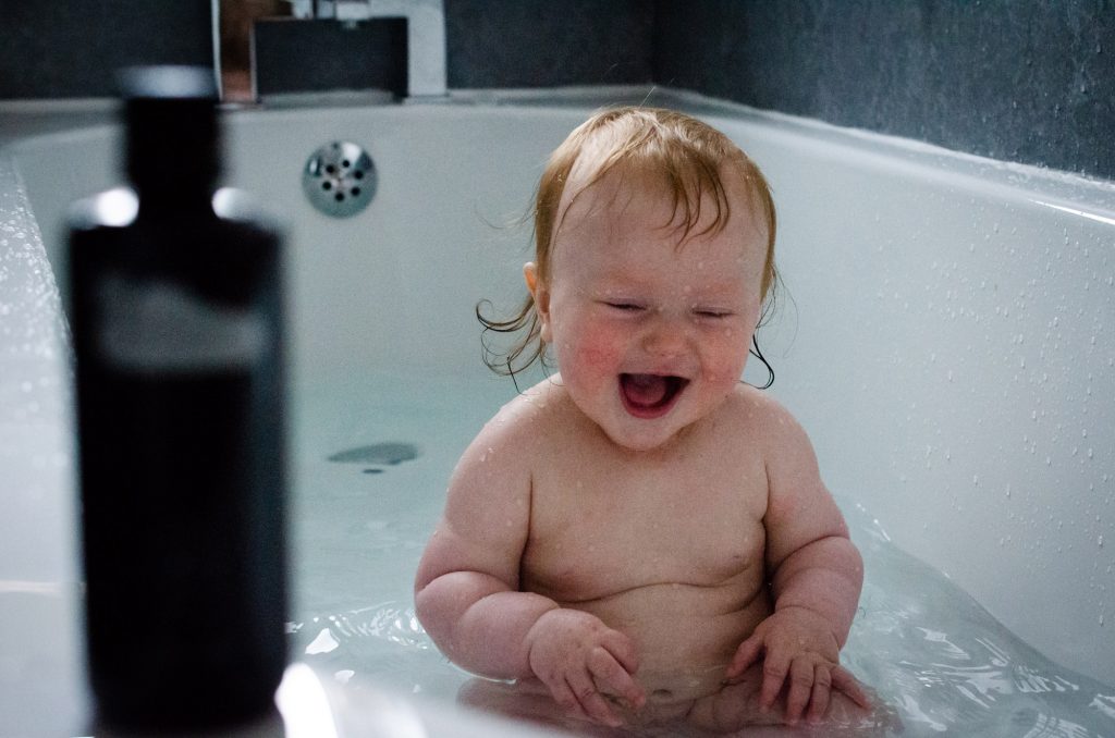 Lydia enjoying her bath