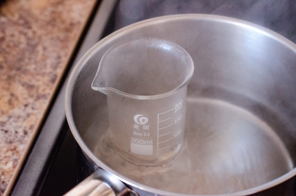 Heating the water with the aloe