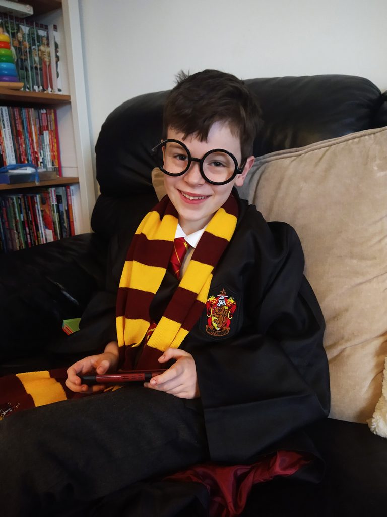 Dressed up as Harry Potter