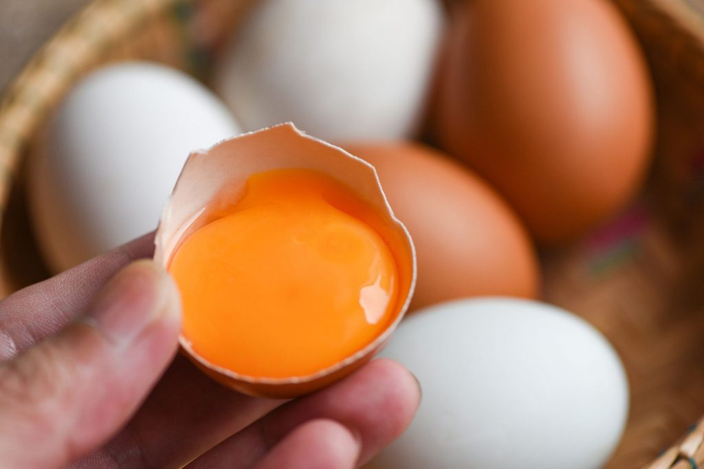 An olive oil and egg yolk serum delivers deep moisture to dry hair