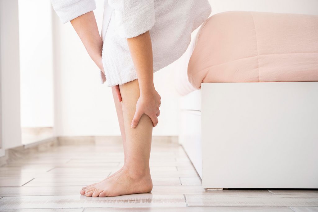 Massaging the legs