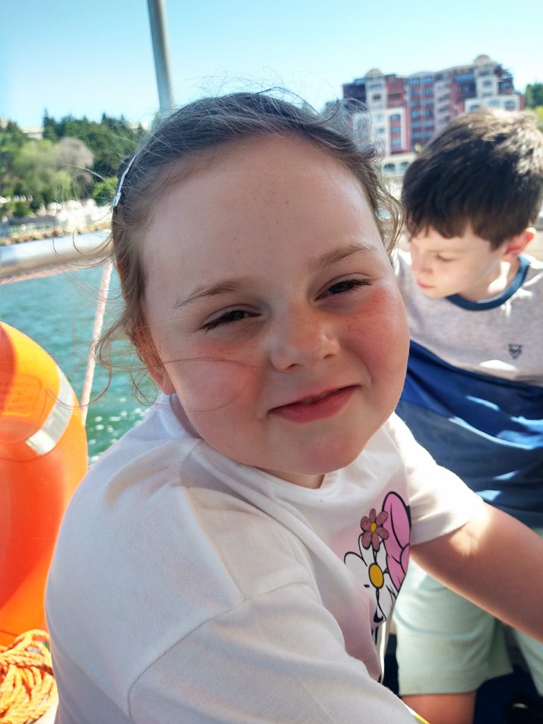Cara's boat ride on holiday