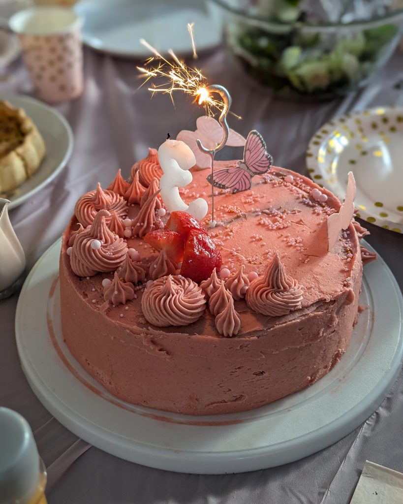 Lydia's pink 3rd birthday cake
