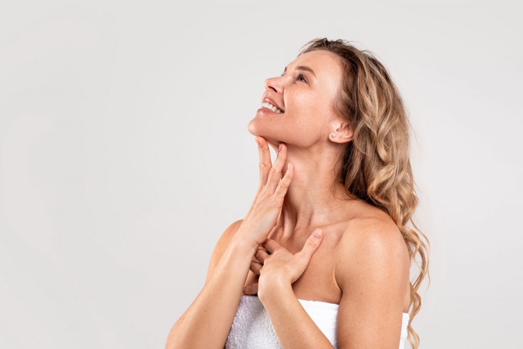 Radiant middle aged lady