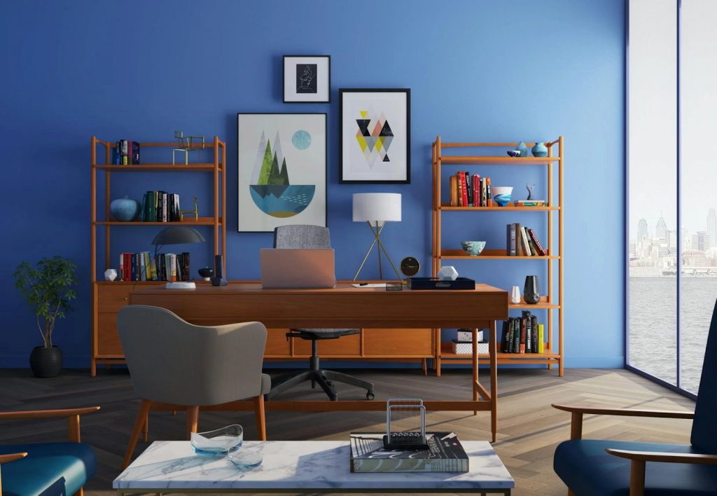 A beautiful blue room